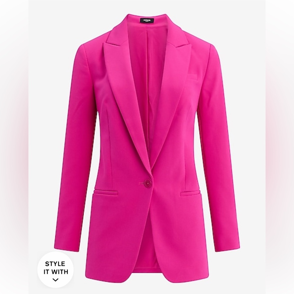Express Hot Pink Single-Button Blazer